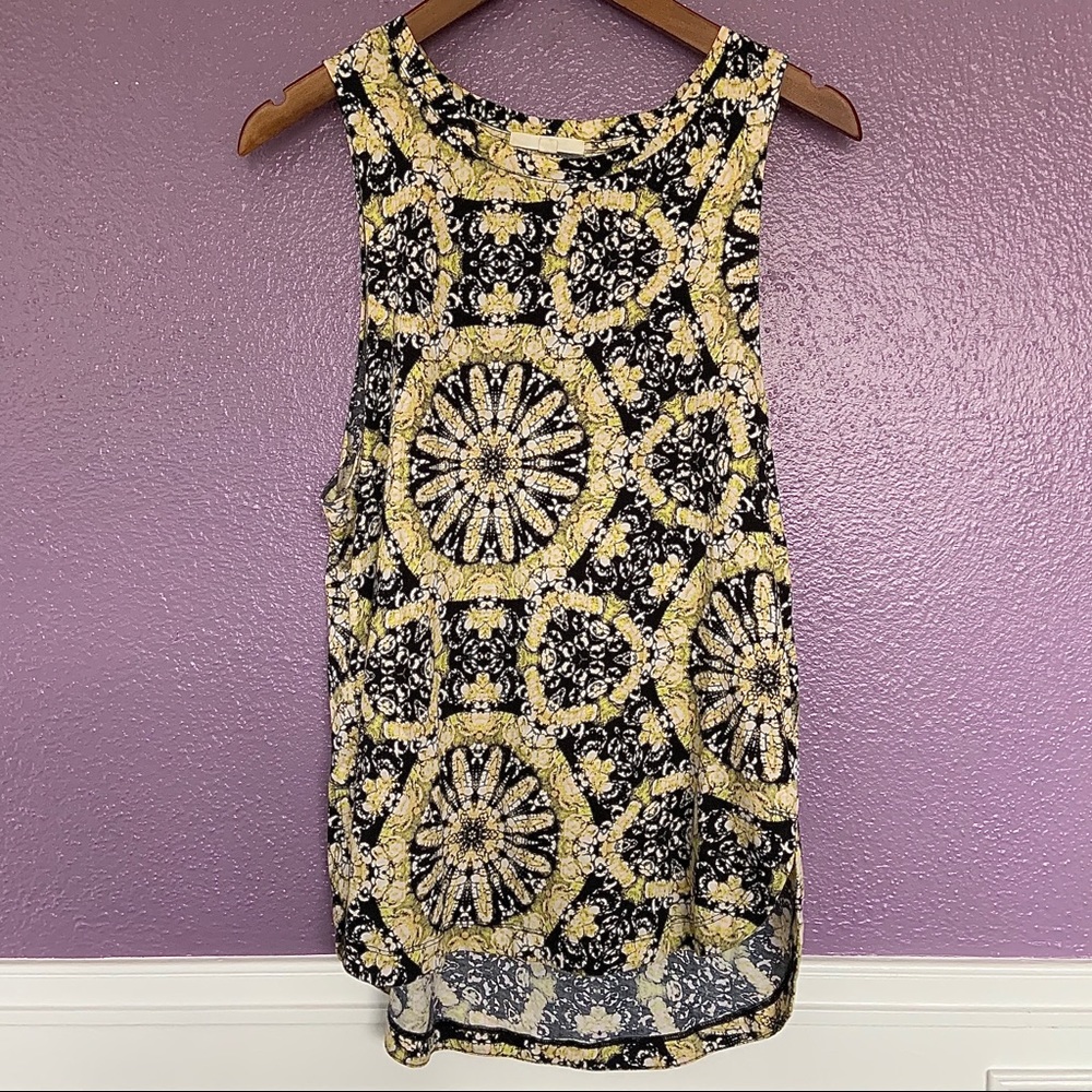 Vans - Yellow Black, Floral Tank w/ Fishnet back